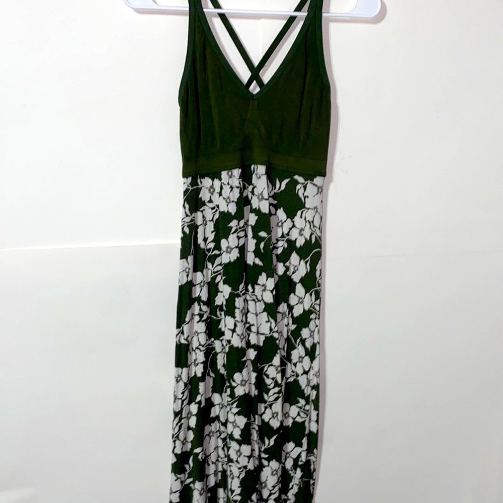 long green flower dress